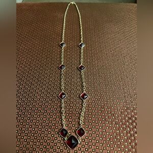 Gold and Red Long Necklace